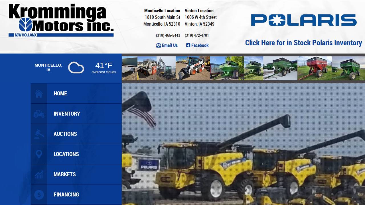 Kromminga Motors INC website screenshot