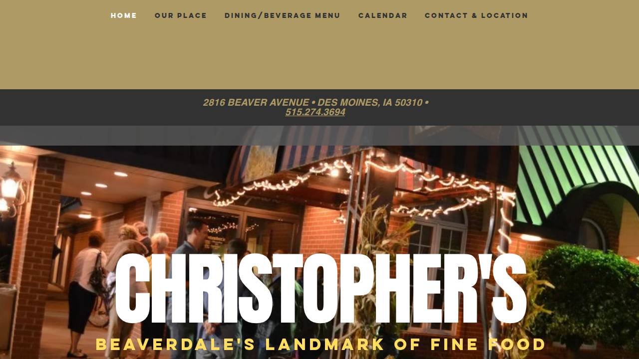 Christophers Inc, Christophers website screenshot