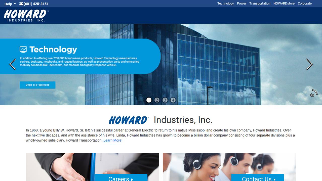 Howard Industries INC website screenshot