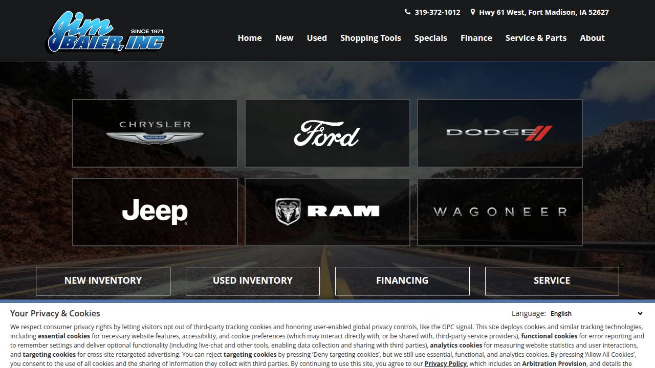 JIM Baier INC website screenshot