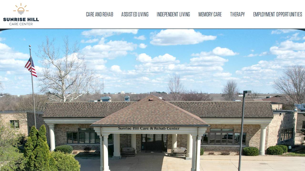 Sunrise Hill Care Center website screenshot