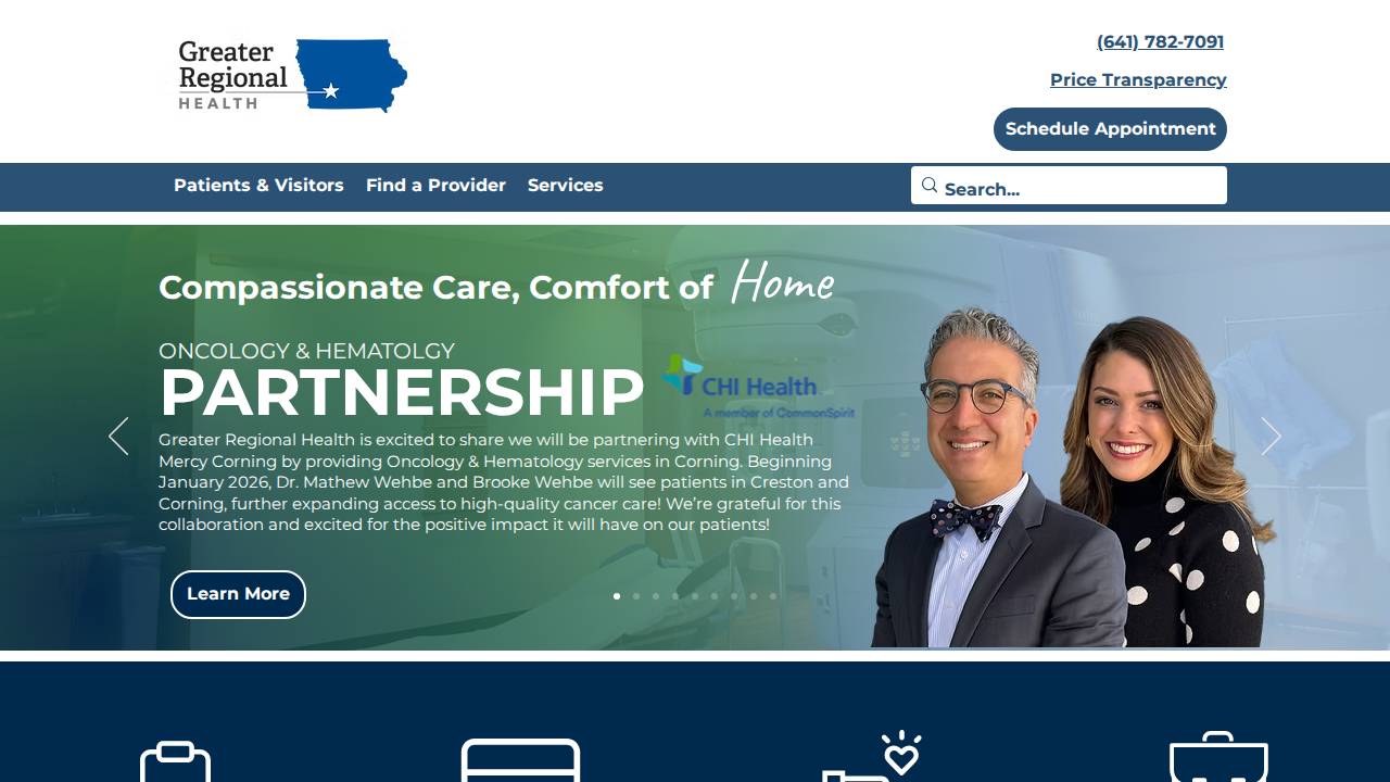 Greater Regional Medical Center website screenshot
