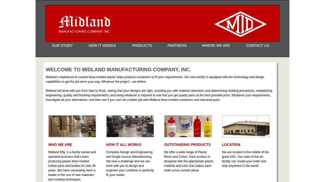 Midland MFG CO INC website screenshot