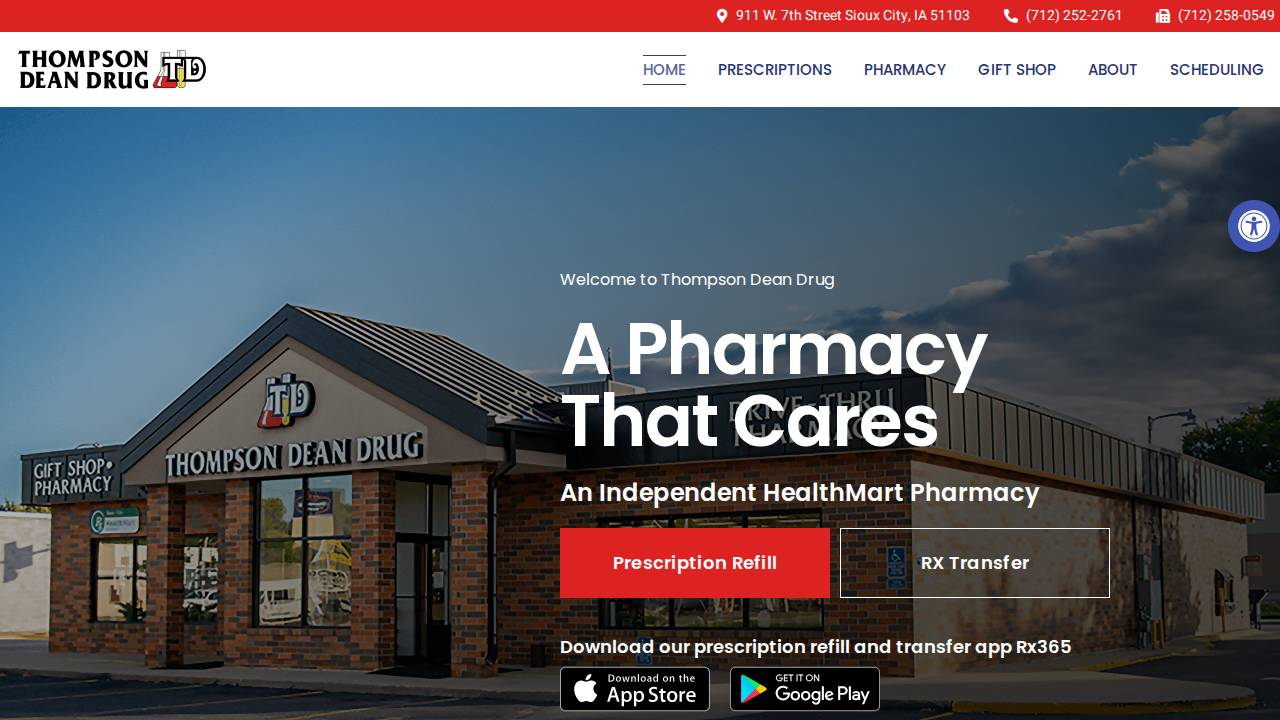 Unco Inc, Thompson Dean Drug, Thompson-dean Drug website screenshot