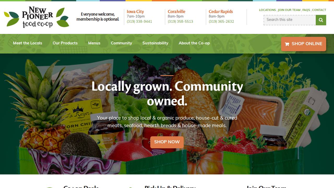 NEW Pioneer's Cooperative Society, NEW Pioneer Cooperative Societ website screenshot