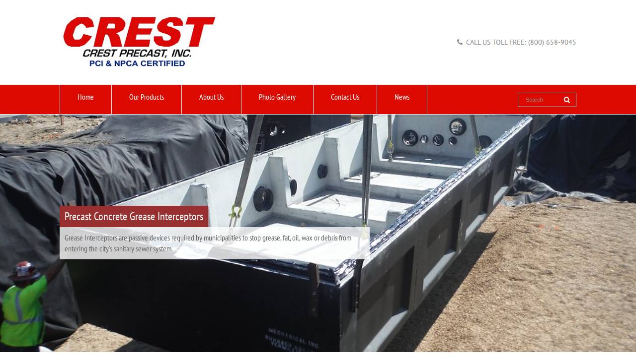 Crest Precast INC website screenshot