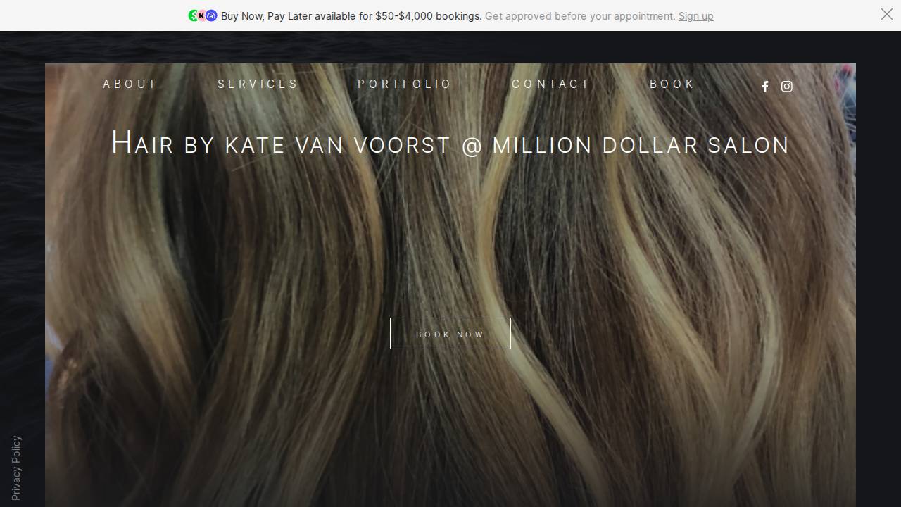 VAN Voorst, Sandra K; Total Image Salon website screenshot