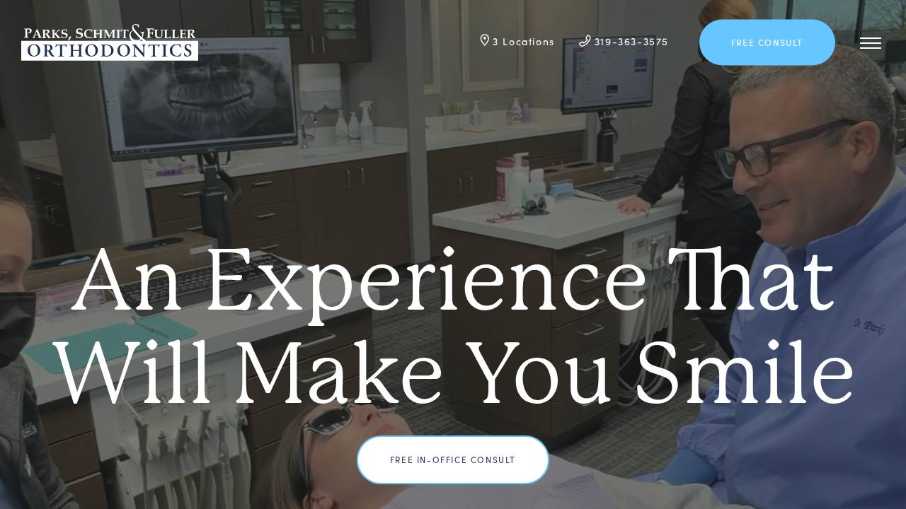 Parks & Schmit Orthodontics PC website screenshot