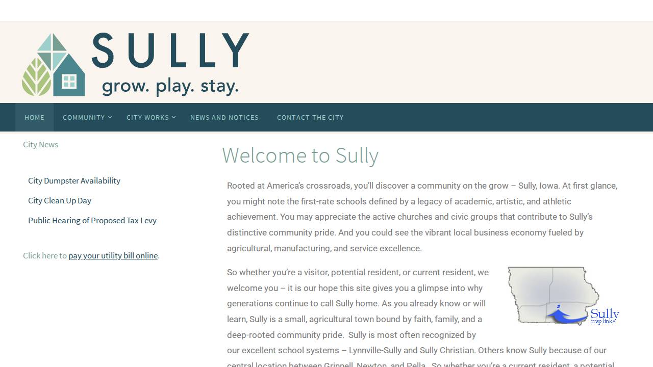 Sully Construction INC website screenshot