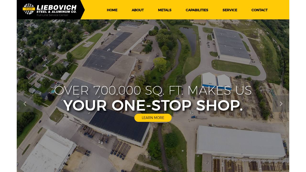 Liebovich Bros Inc, Liebovich/pdm Steel & Aluminum website screenshot
