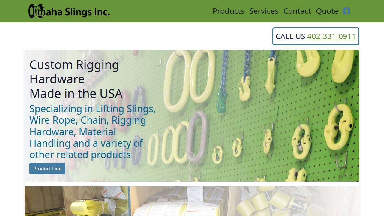 Omaha Slings INC website screenshot