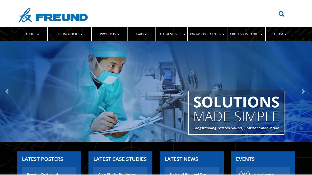 Freund Inc, Freund-vector Corporation website screenshot