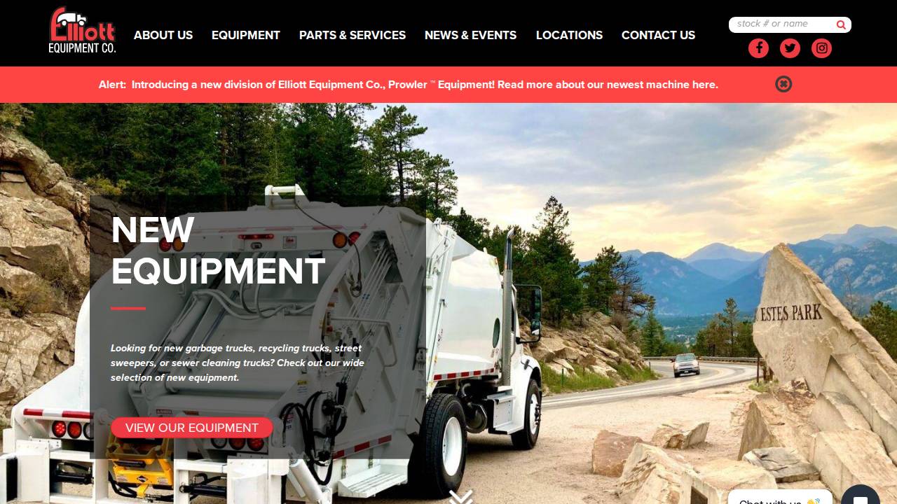 Elliott Equipment Company website screenshot