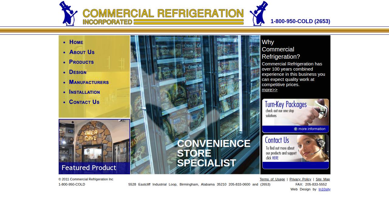 Commercial Refrigeration CO INC website screenshot