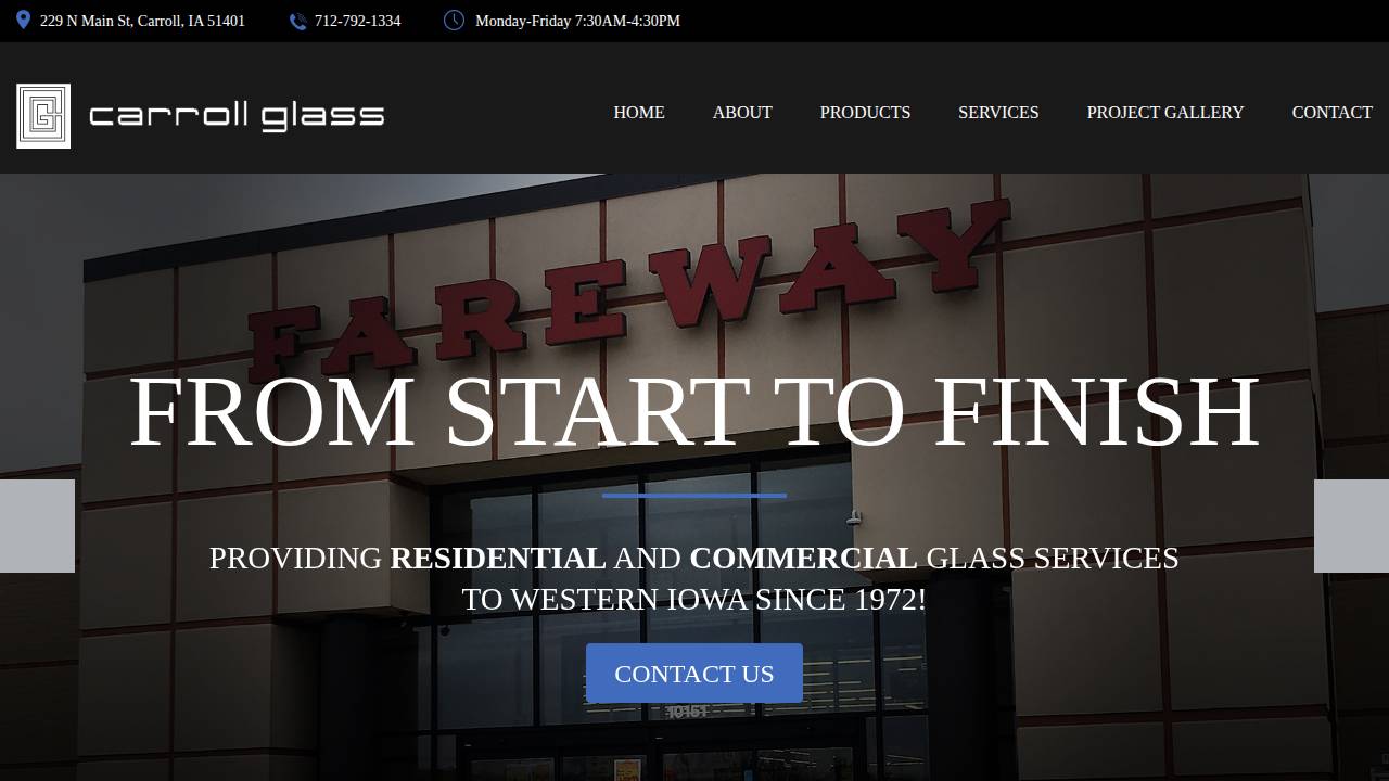 Carroll Glass Company INC website screenshot