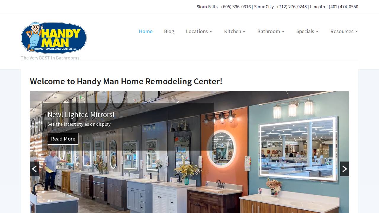 S G Swenson & Sons Inc, Handy MAN Home Remodeling CTR website screenshot