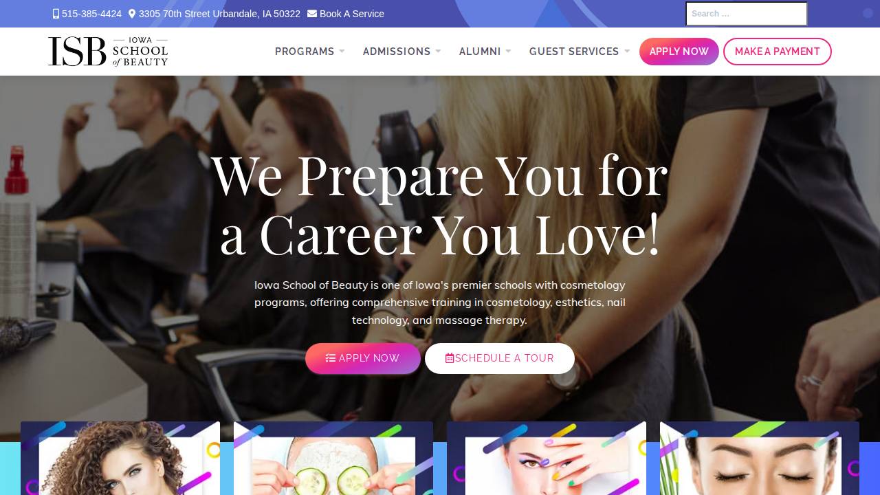 Iowa School OF Beauty Culture INC website screenshot