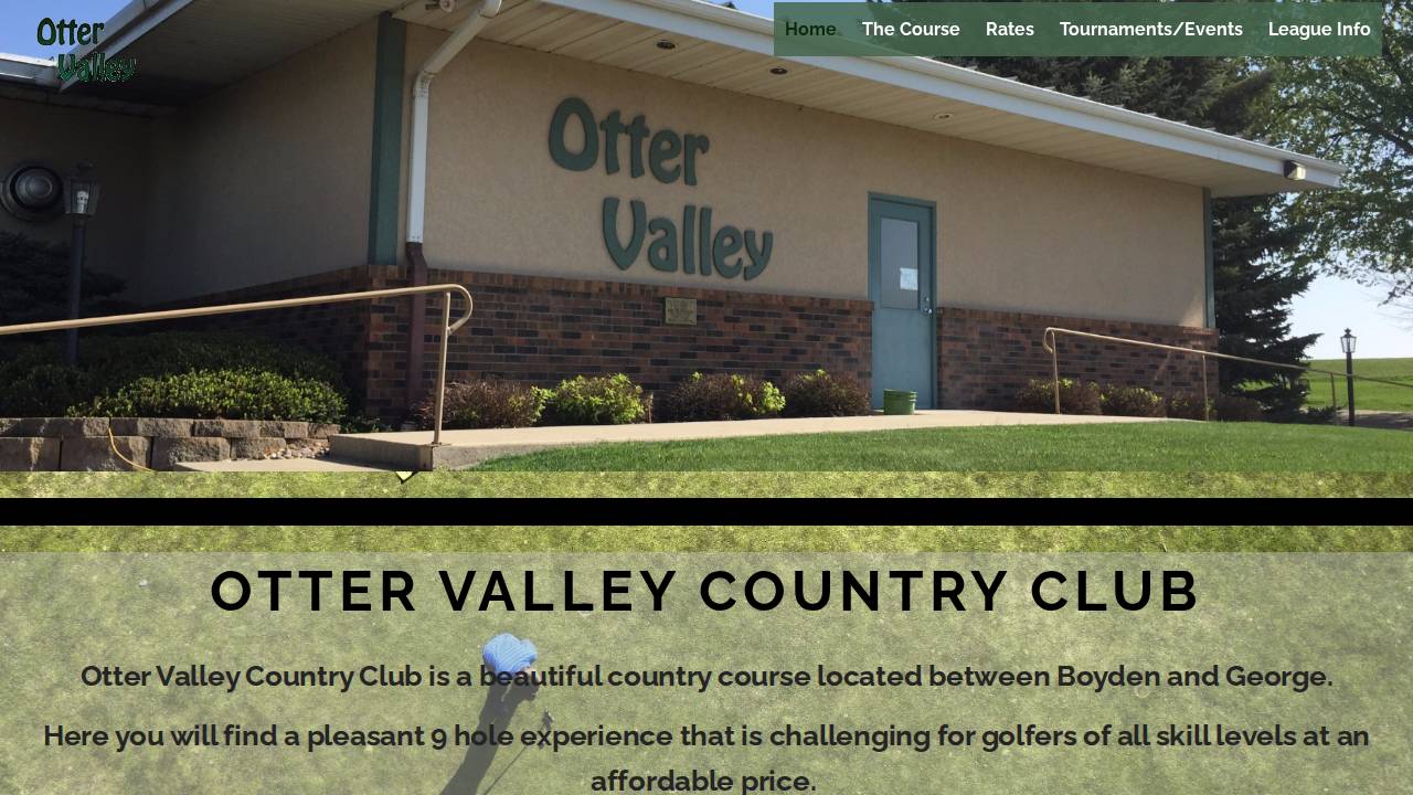 Otter Valley Country Club website screenshot