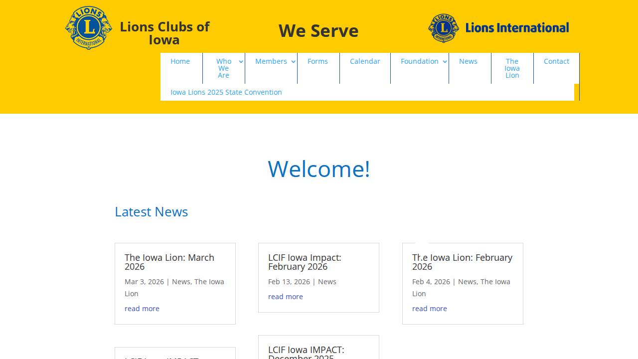 Clearfield Lions Club website screenshot
