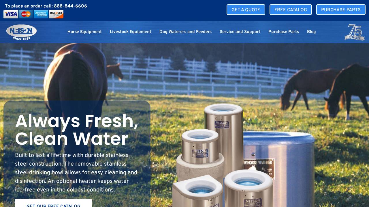 Nelson Manufacturing Company website screenshot