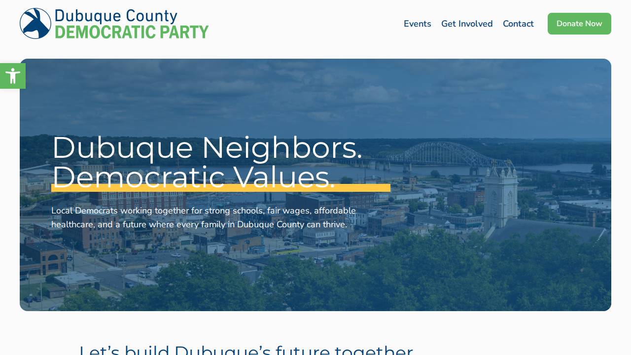 Dubuque County Democratic Party website screenshot