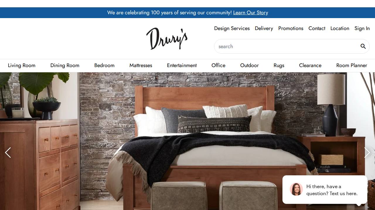 Drury's Incorporated website screenshot