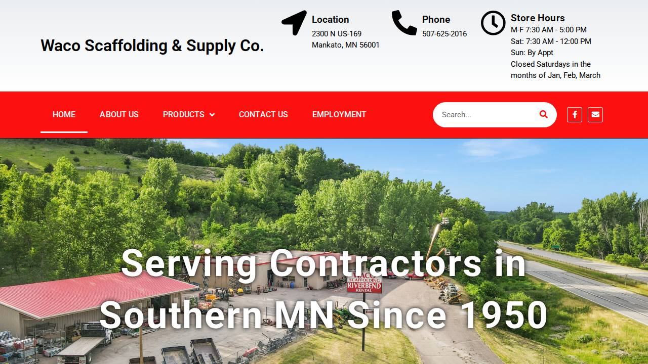 Leonard Diegnau Corporation, Waco Scaffolding website screenshot