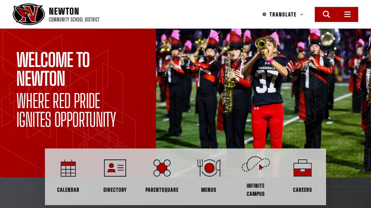 Newton Community School Dist website screenshot