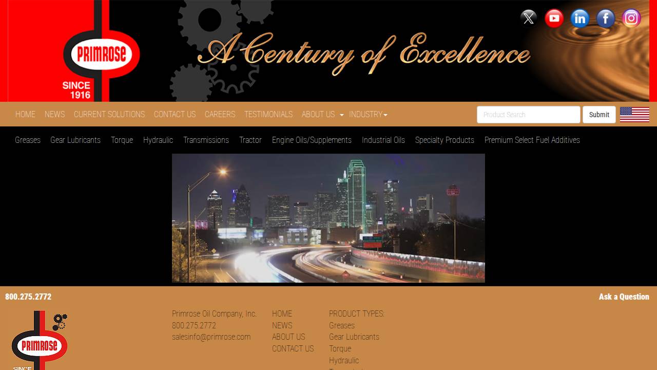 Primrose OIL CO. Inc. website screenshot