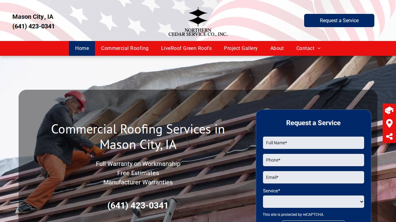 Northern Cedar Service CO INC website screenshot