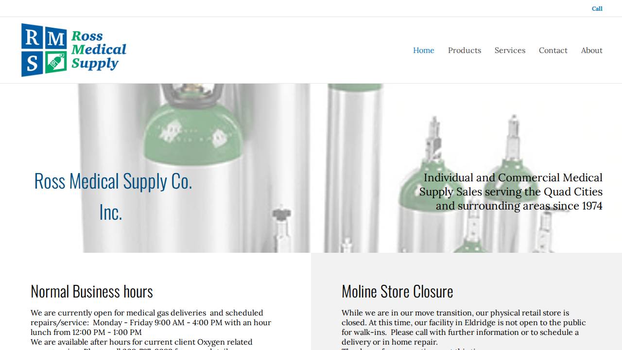 Ross Medical Supply CO INC website screenshot
