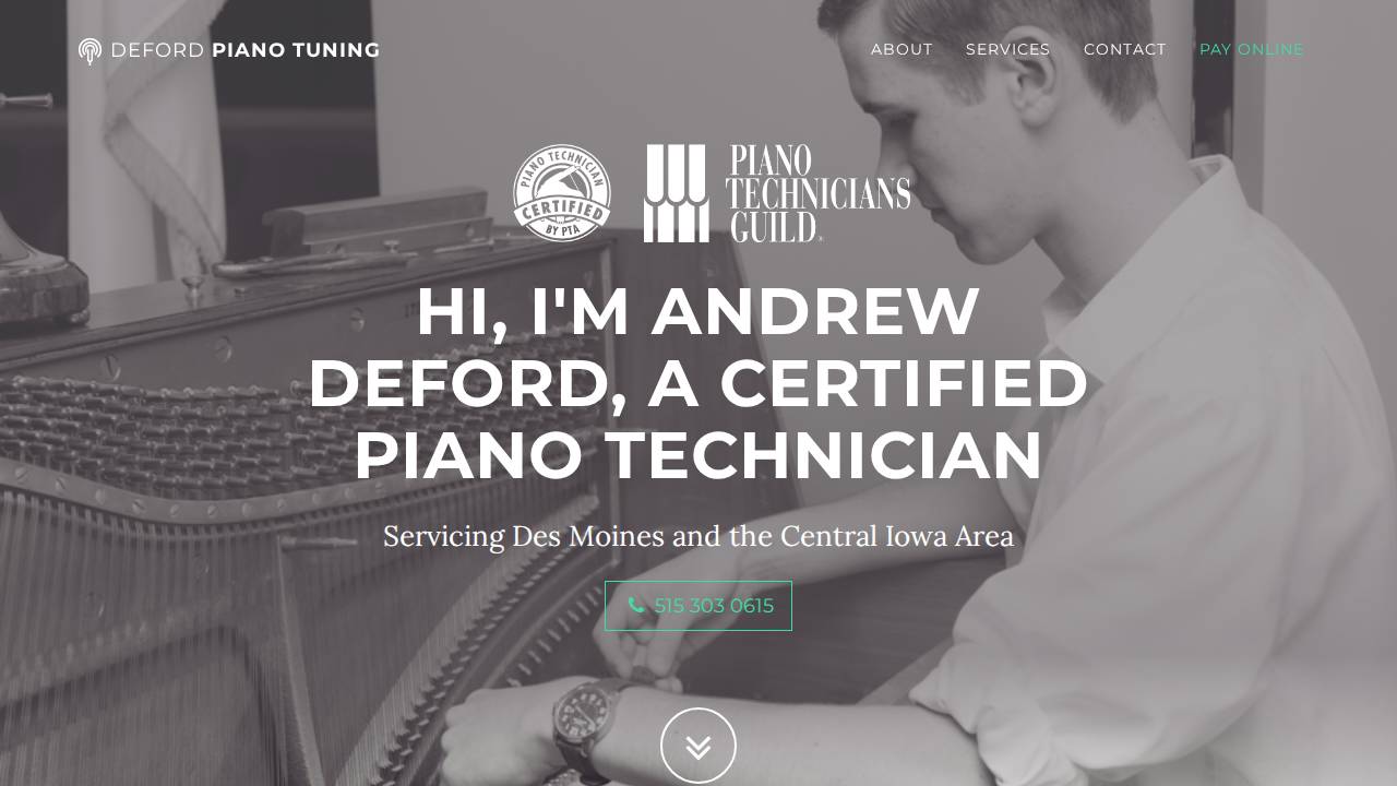 Crawford, Daniel L; Crawfords Pianos website screenshot