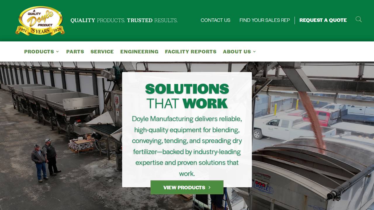 Doyle Equipment Manufacturing CO website screenshot