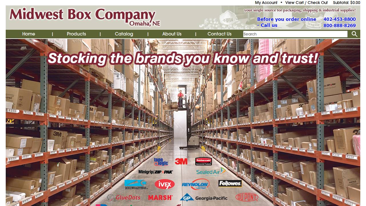 Midwest BOX CO website screenshot