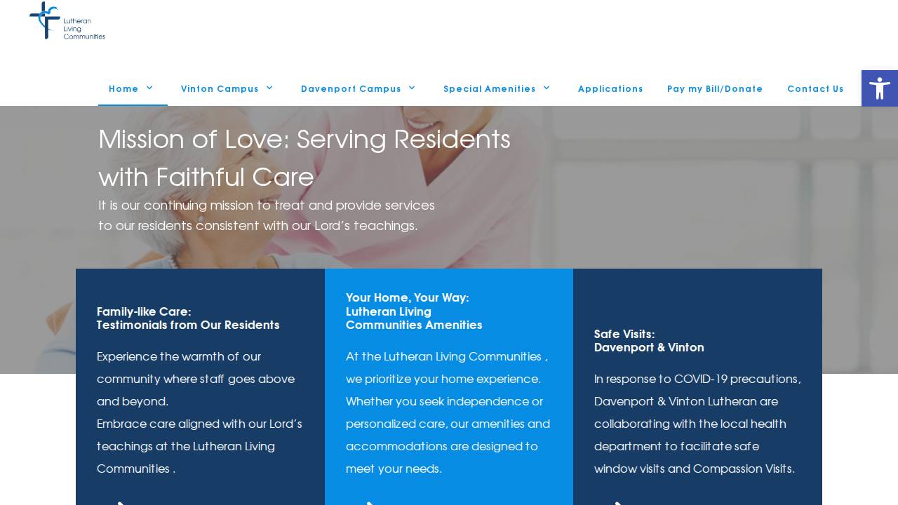 Lutheran Home FOR Aged Assoc East website screenshot