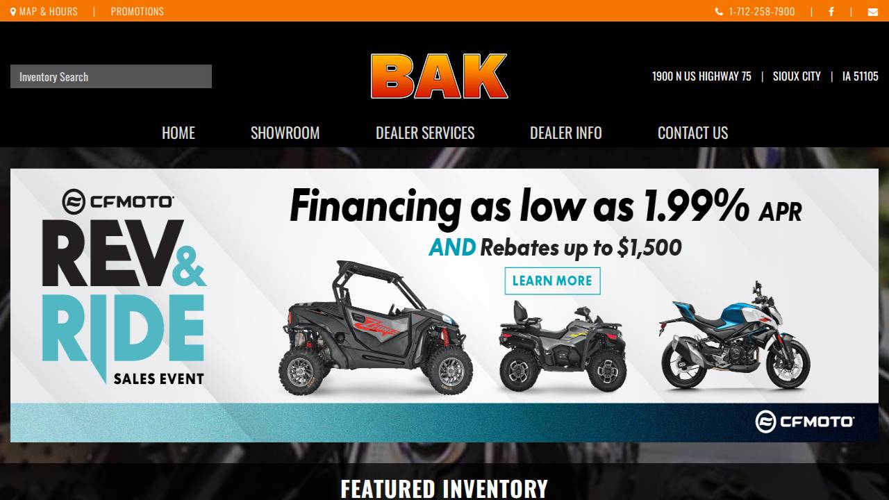 Bak, Roger F; Baks Garage & Body Shop website screenshot