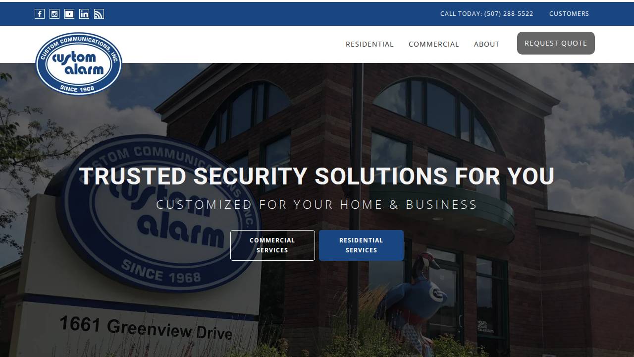 Custom Communications INC website screenshot