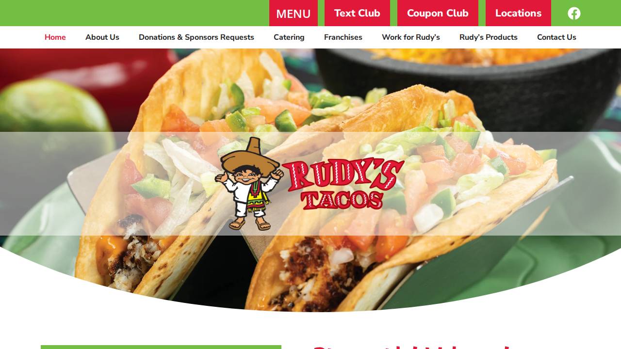 LA Rosa SA Inc, Larosa, S.a., Inc., Rudys Tacos East website screenshot