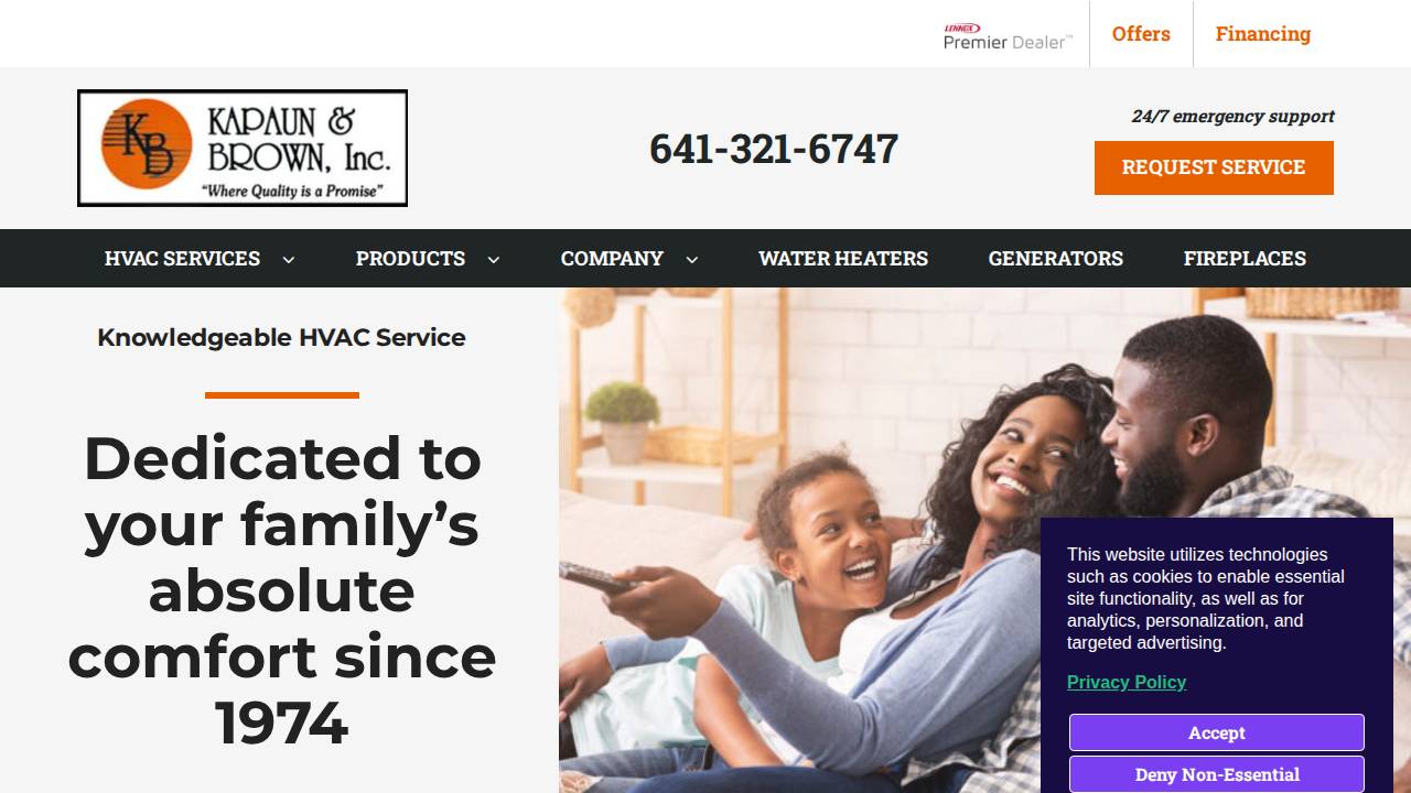 Kapaun & Brown INC website screenshot