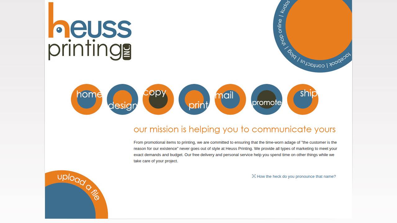 Heuss Printing INC website screenshot