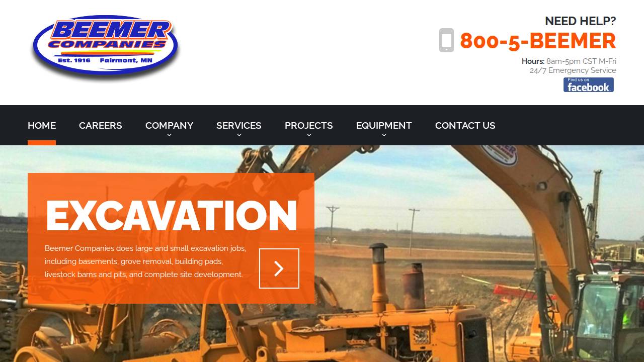 Beemer Well Drilling Inc, Beem website screenshot