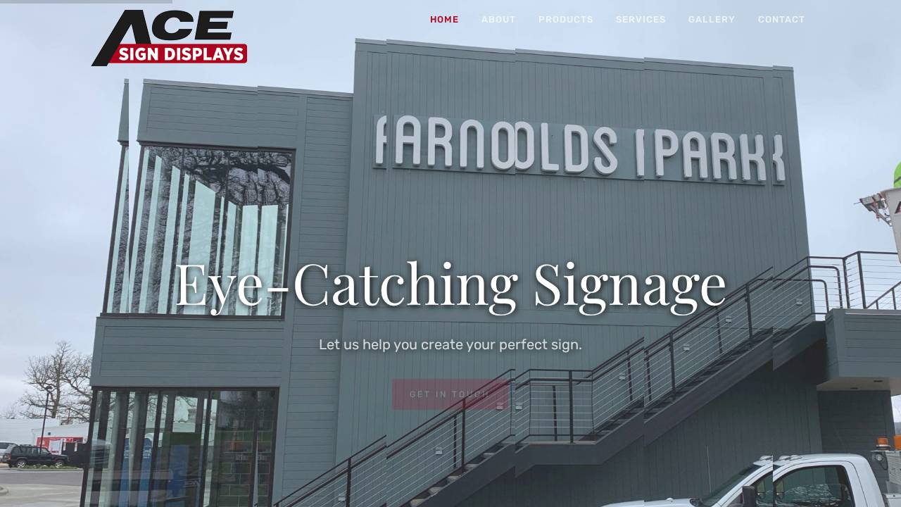 ACE Sign Displays Inc, ACE Sign Displays website screenshot