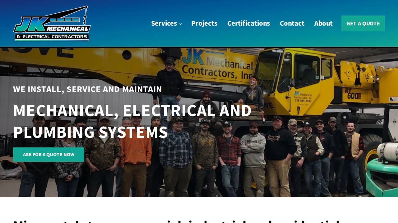 JK INC website screenshot