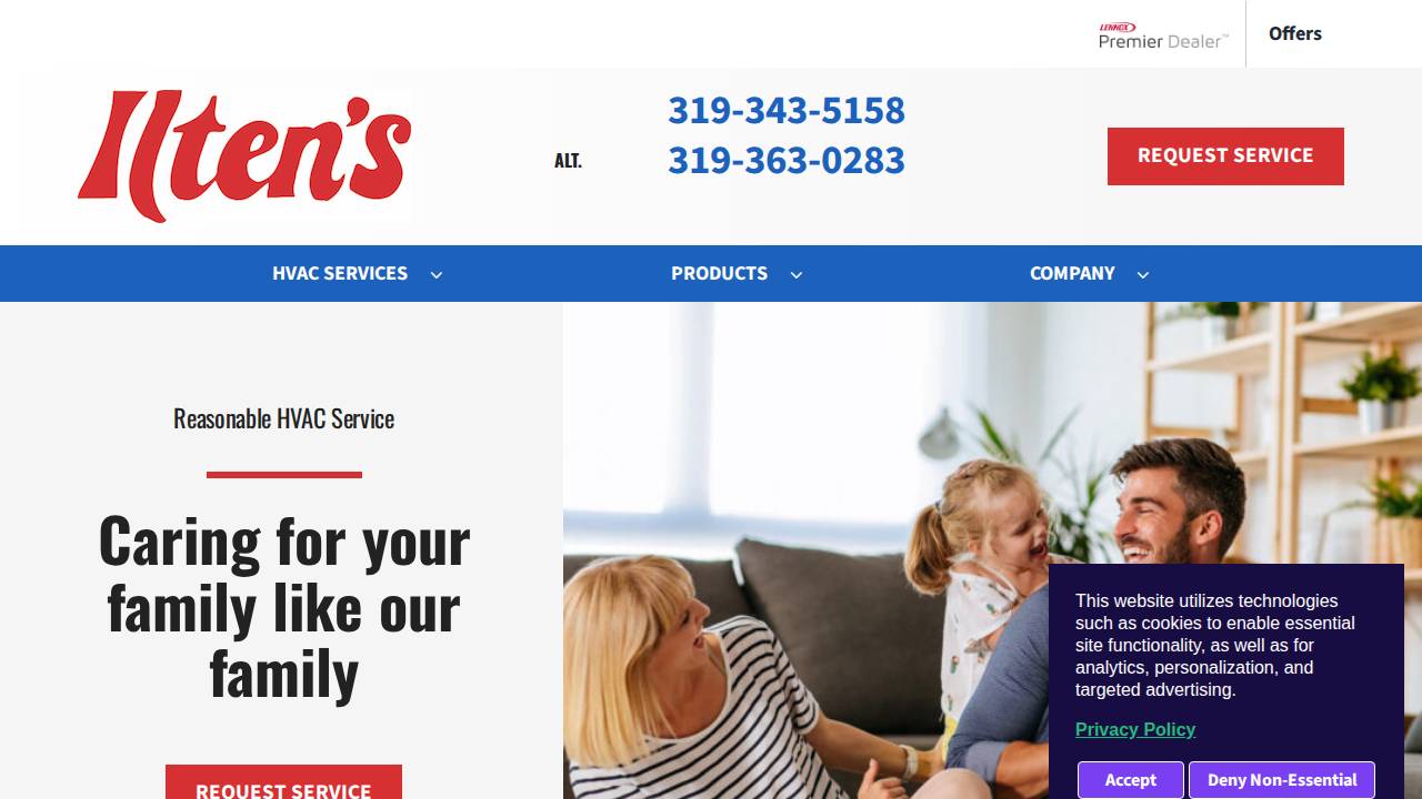 Ilten's Incorporated website screenshot