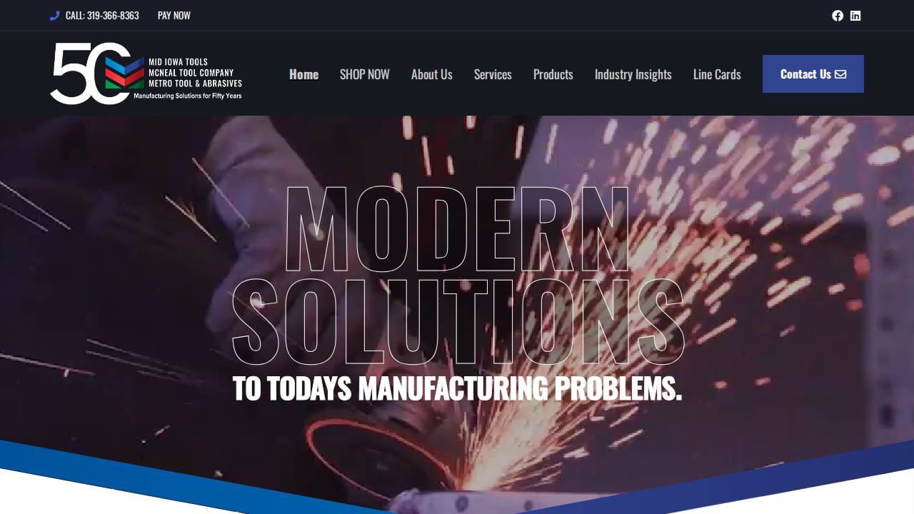 MID Iowa Tools INC website screenshot