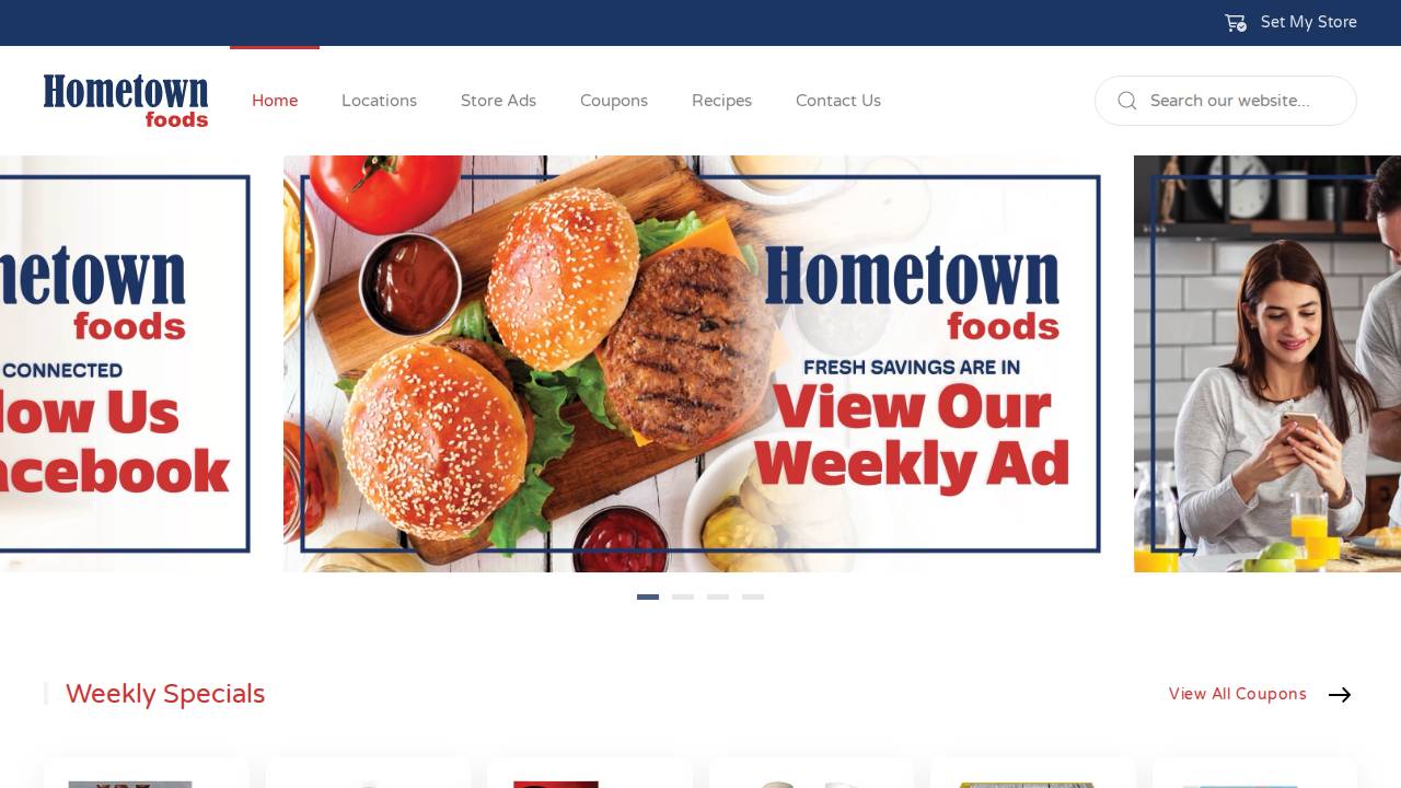 Hometown Foods website screenshot