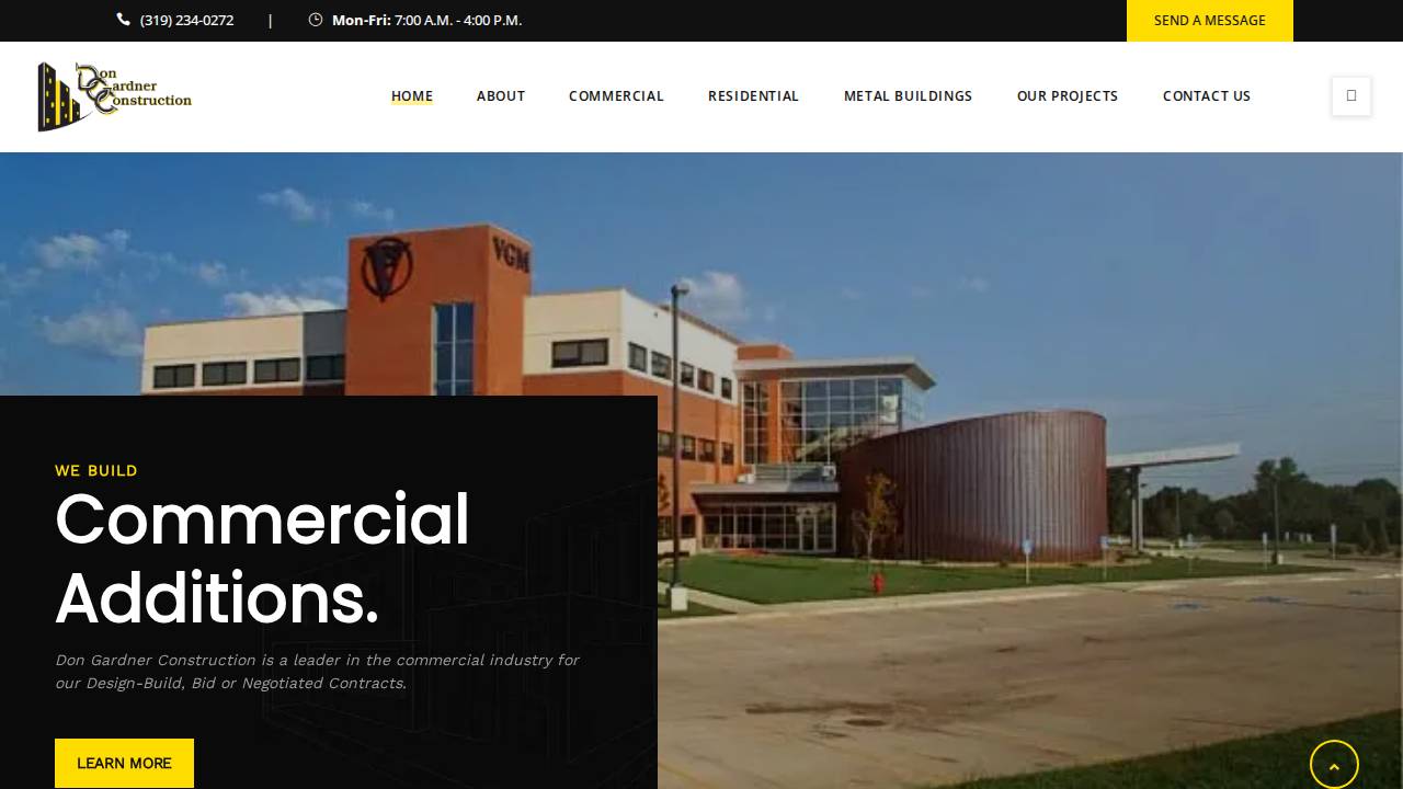 DON Gardner Construction Company, DON Gardner Construction website screenshot