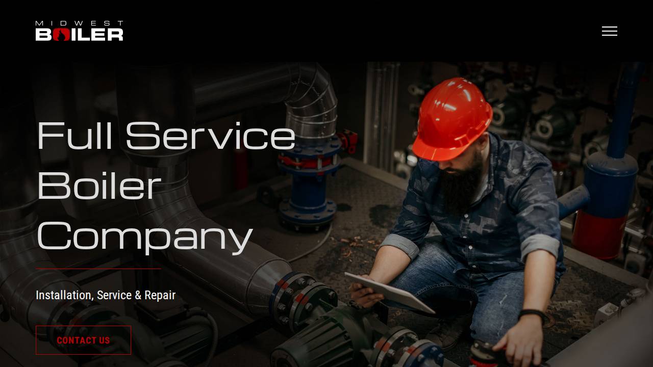 Midwest Boiler Inc, Midw website screenshot