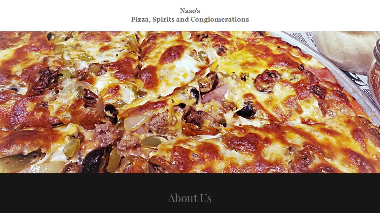 Naso's Pizza INC Restaurant, Naso's Pizza Inc, Naso's Pizza website screenshot