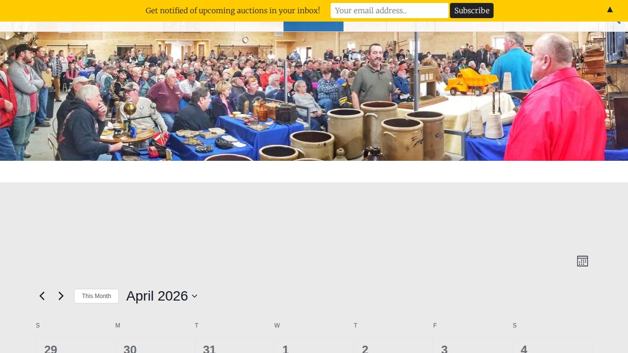 Wilson, Robert J; Wilson Auction Service website screenshot